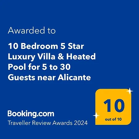 10 Bedroom 5 Star Luxury & Heated Pool For 5 To 28 Guests Near Alicante